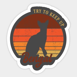 Retro Bengal Cat Sticker
